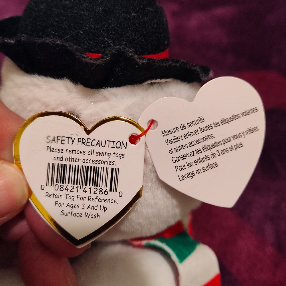 Ty Beanie Bellies "Weatherby" Snowman Plush – NWT, 2023, Christmas Holiday - Picture 6 of 8